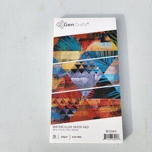 New GenCrafts Travel Watercolor Paper Pad Pocket 15 Sheets 3.8" x 7.2" Art Suppl